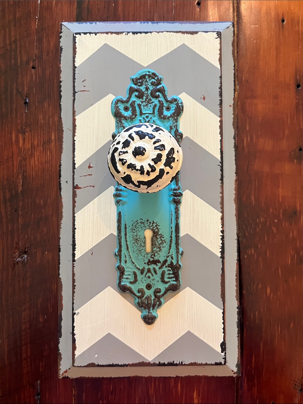 Decorative Turquoise Doorknob Wall Plaque - Home Wall Decor